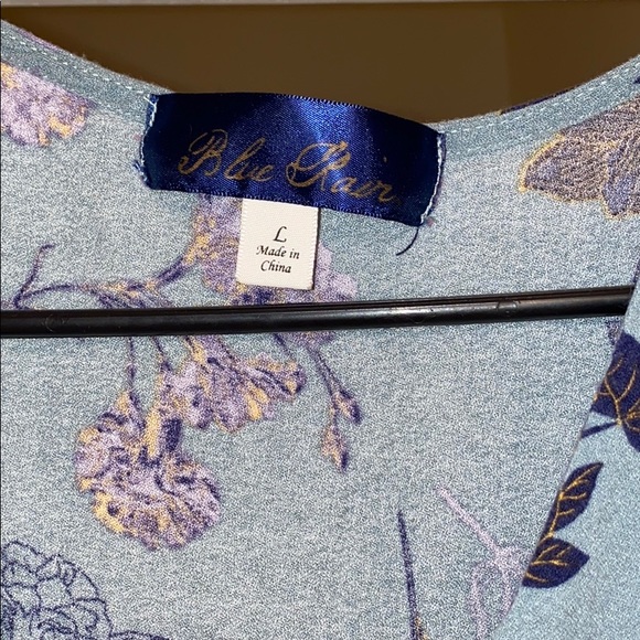 Blue Button Floral Dress - Picture 3 of 3